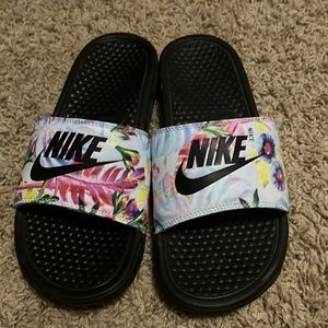 Nike Slides with floral print